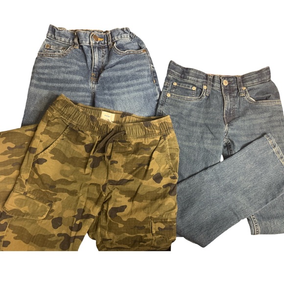 Levi's Other - Lot of 2 pair Levi's Boys Blue Denim Jeans and Old Navy Olive Camo Cargo Pants